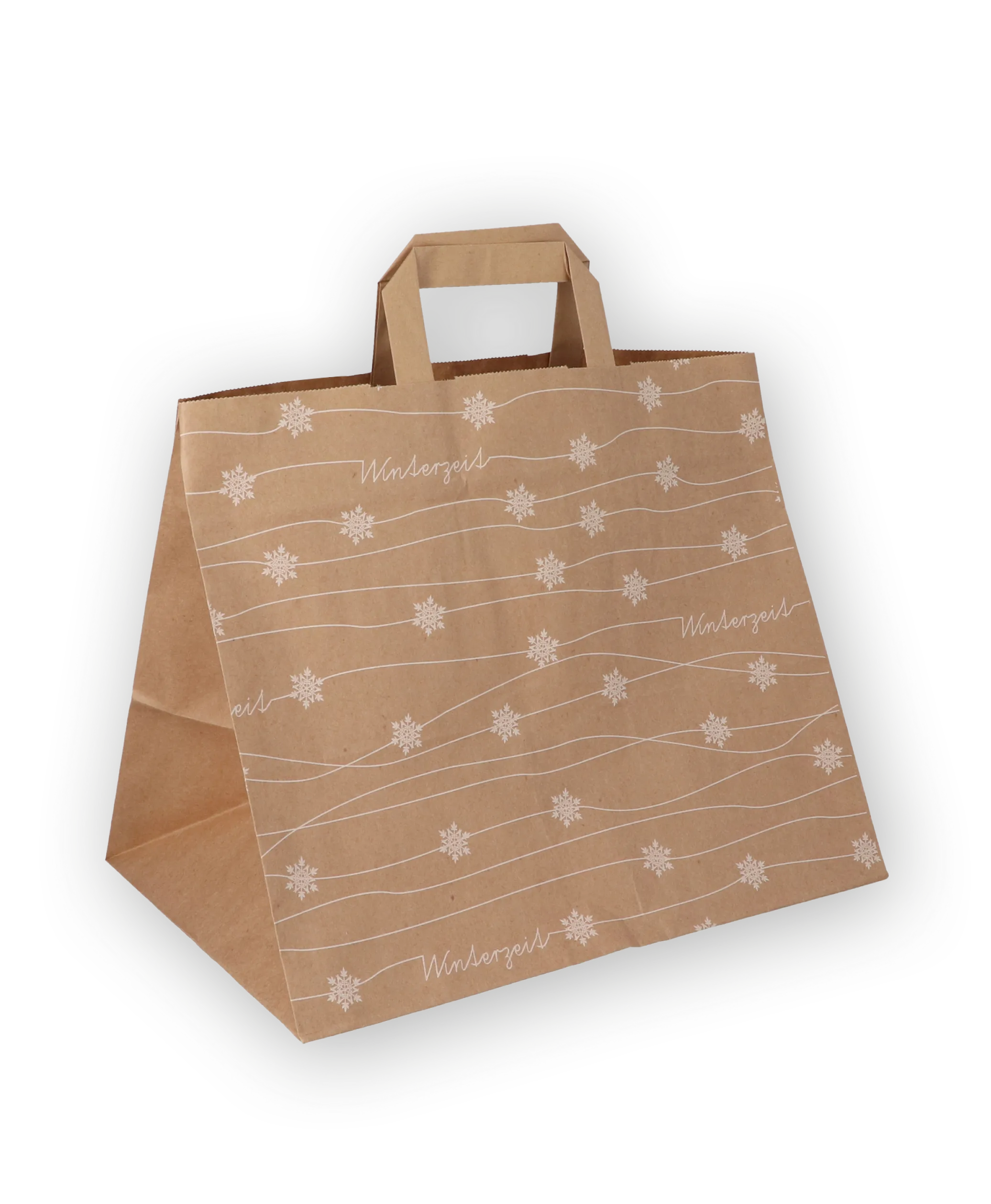 PAPIER-TRAGETASCHE | BRAUN | WINTERZEIT